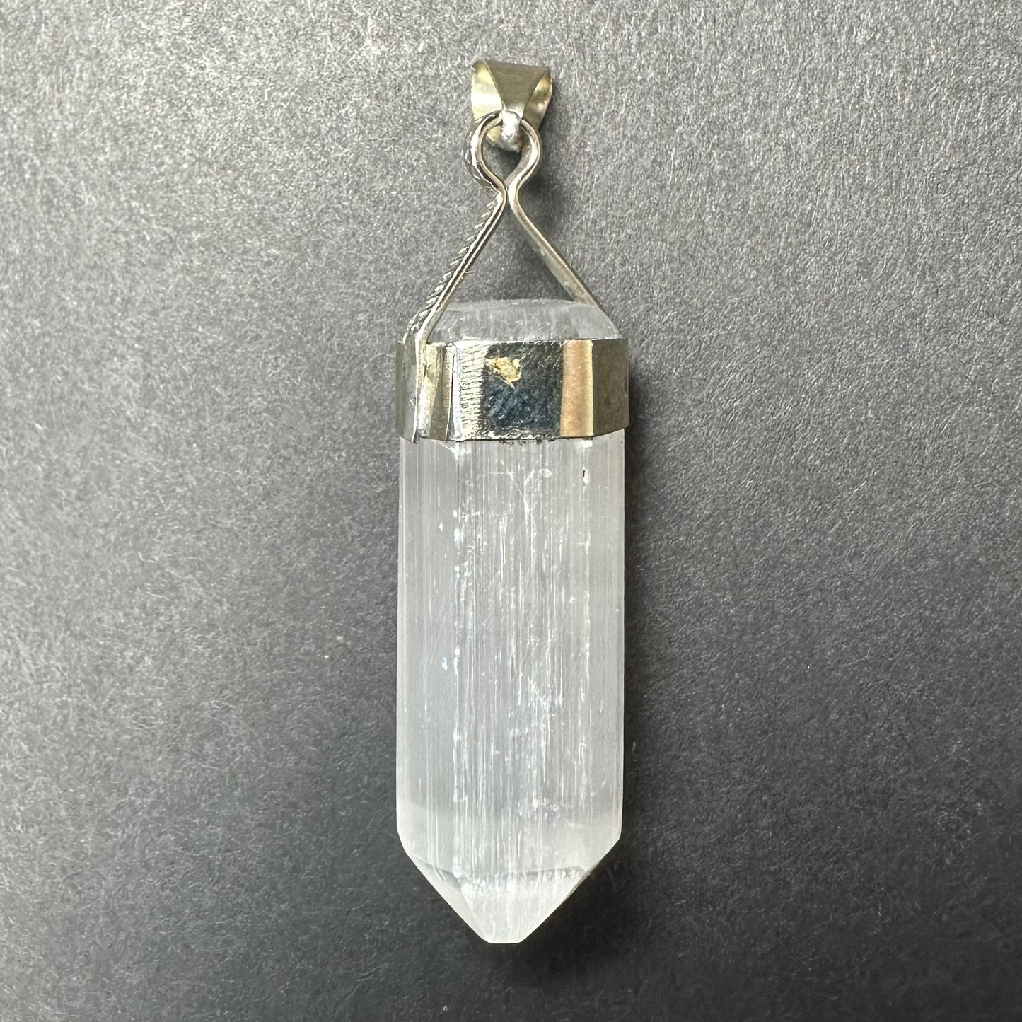 Selenite Pendant in Sterling Silver Clasp