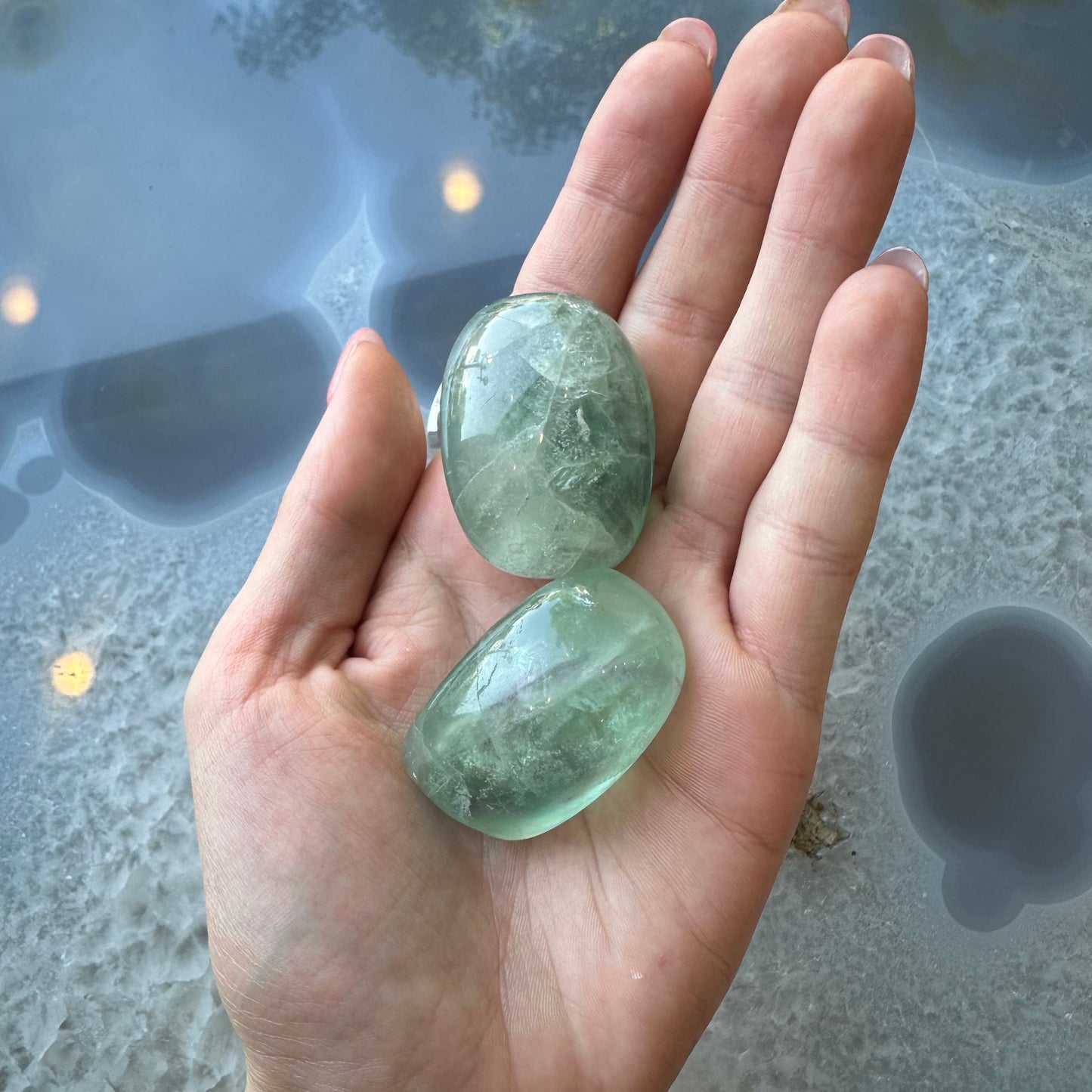 Multi Color Rainbow Fluorite Tumbled Stone