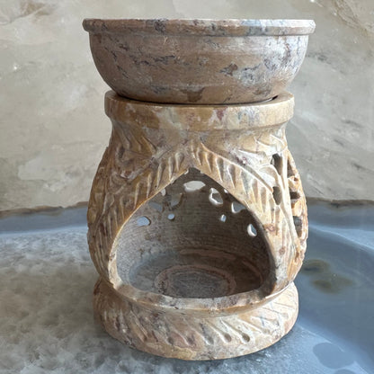 Carved Soapstone Essential Oil Burner 3"