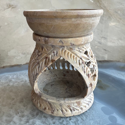 Carved Soapstone Essential Oil Burner 3"