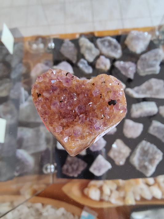 Amethyst Heart Geode Sculpture
