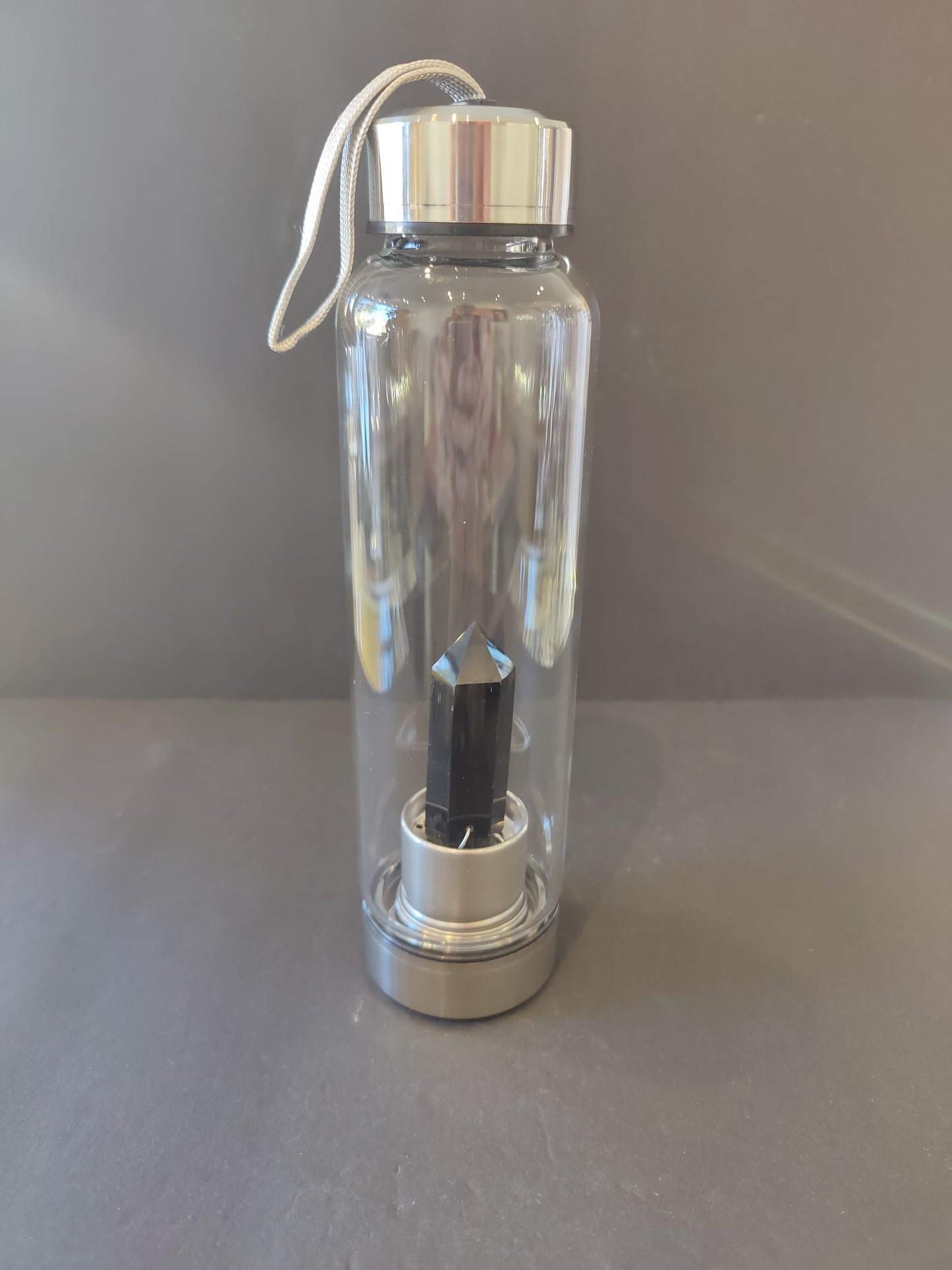 Crystal Infused Stainless Steel & Glass 16oz Water Bottle with Insulation Sleeve