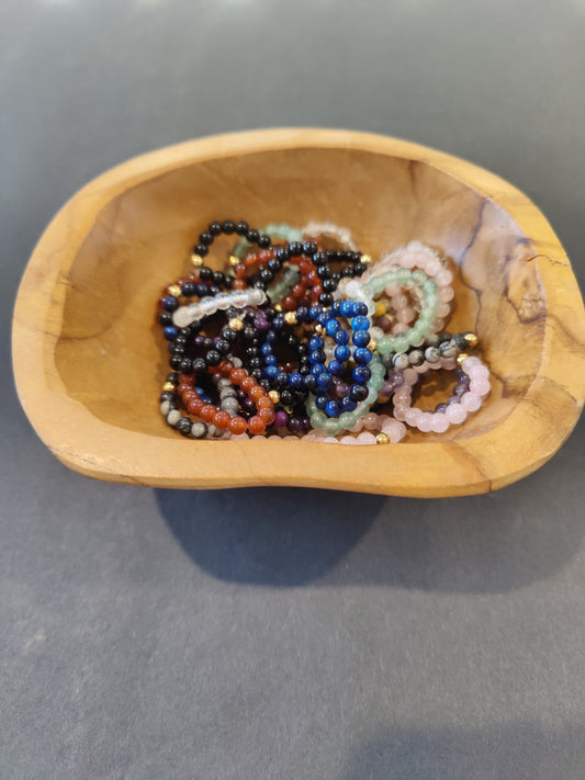 Beaded 4mm Stone Ring