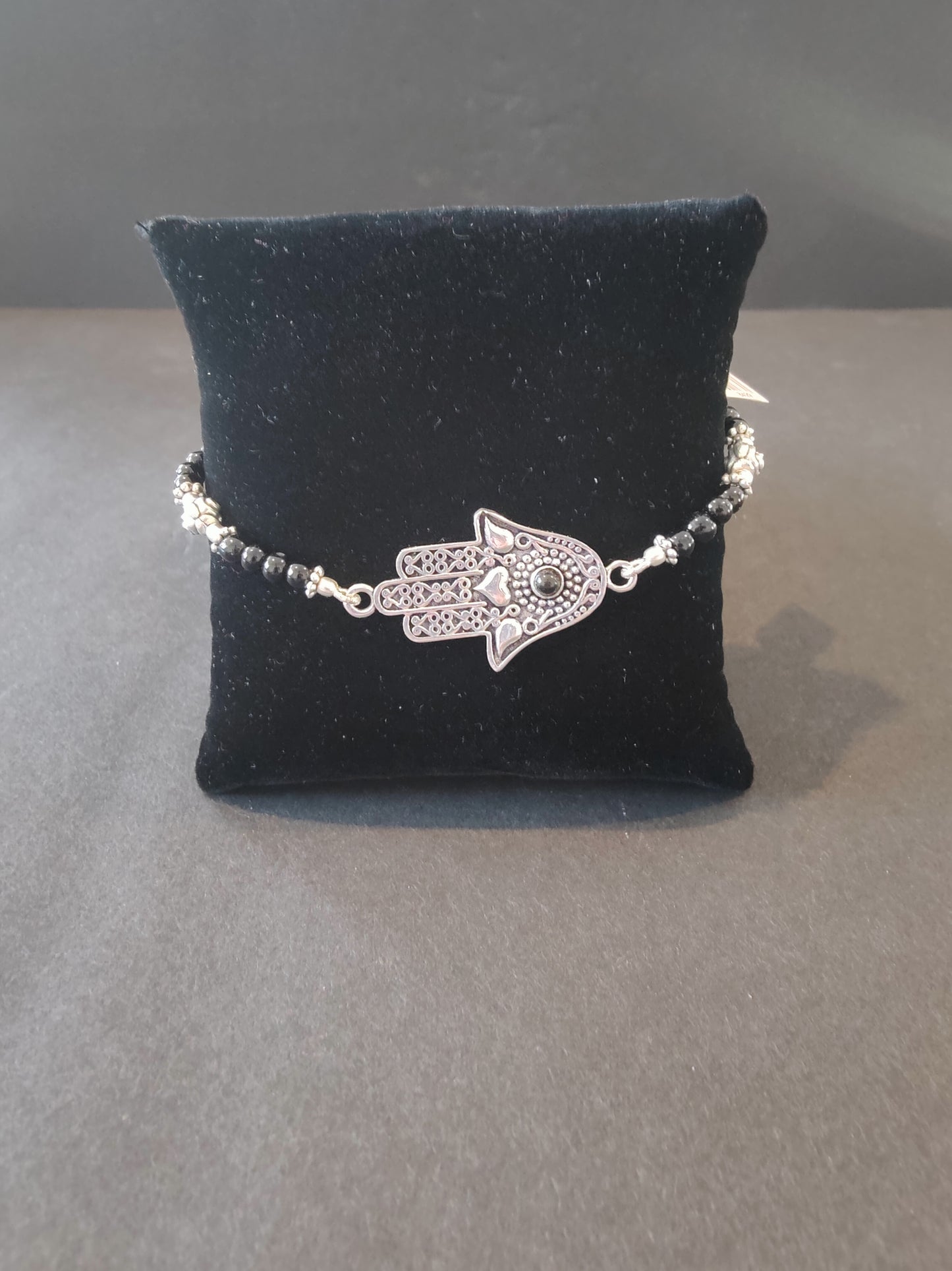 Brass and Bead Bracelet with Charm