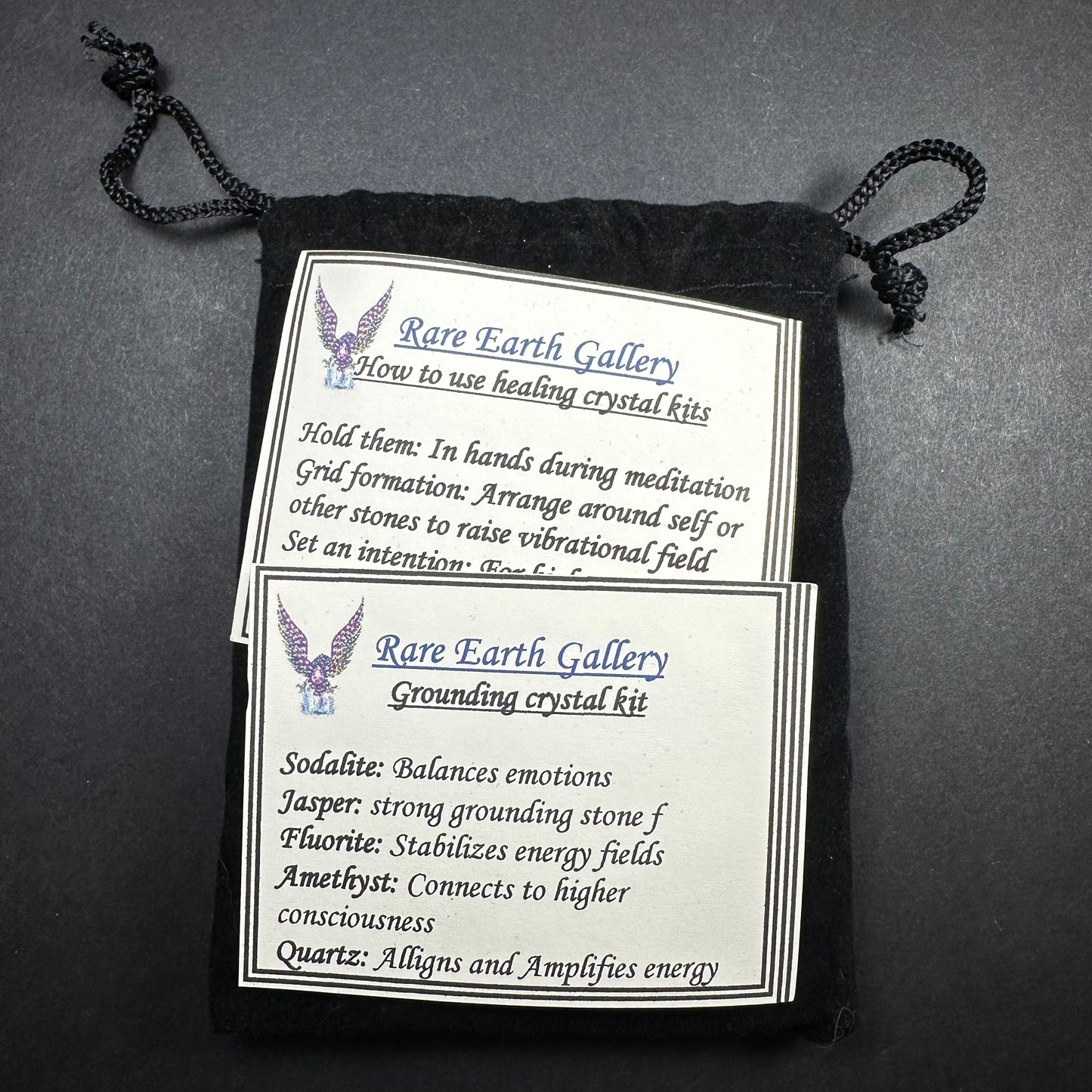 Crystal Healing Kit with Felt Pouch - Grounding