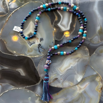 Lapis Lazuli Mala with Mixed Stone Beads