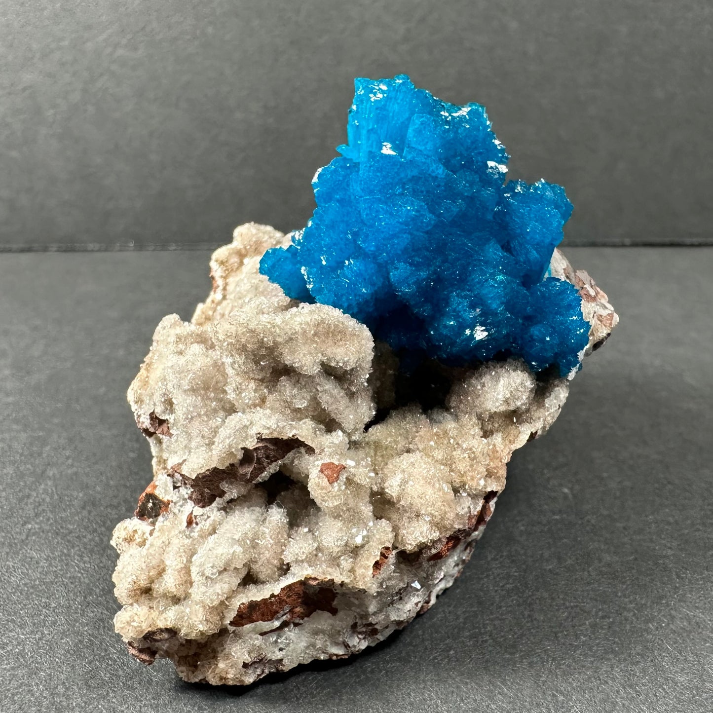 Cavansite with Stilbite on Matrix from Pune, Maharashtra, India