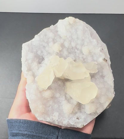 Druzy Calcite Cluster on Agate Brazil