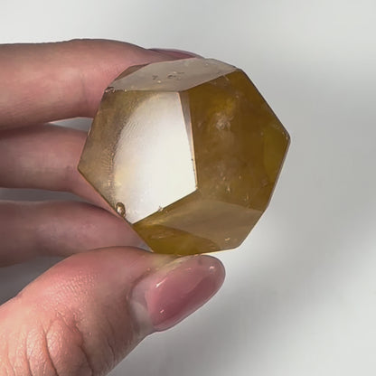 Yellow Hematoid Quartz Dodecahedron Carving from Brazil