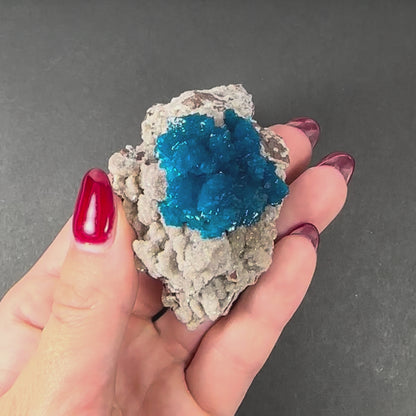 Cavansite with Stilbite on Matrix from Pune, Maharashtra, India