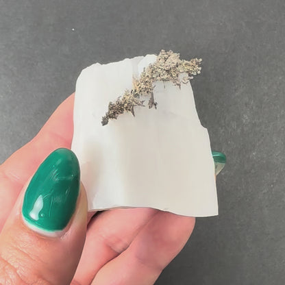 Native Dendritic Silver on Calcite from Morocco