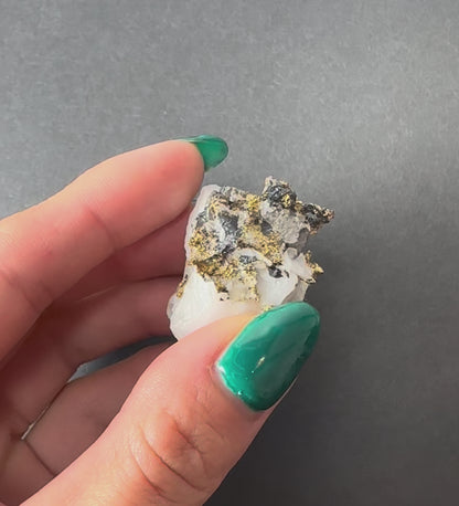 Crystalline Gold with Arsenopyrite on Quartz Sierra Co., Alleghany, California
