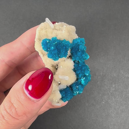 Cavansite with Stilbite on Matrix from Pune, Maharashtra, India