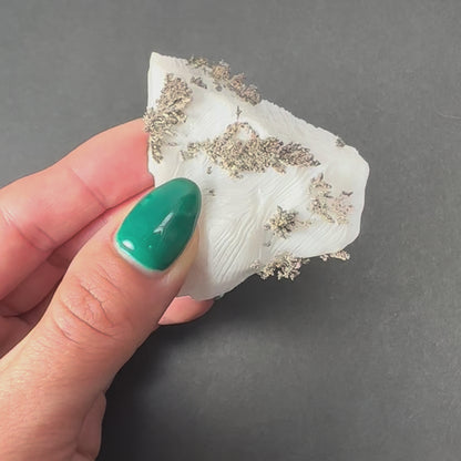 Native Dendritic Silver on Calcite from Morocco