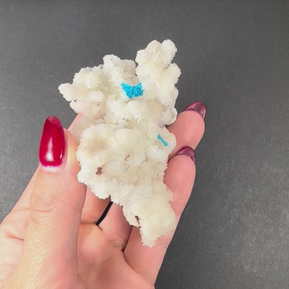 Cavansite Ball 'Floater' on White Stilbite (LG) from Pune, India