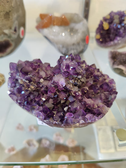 Polished Amethyst with Flower Formation Geode Sculpture